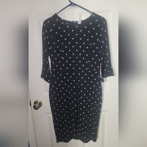 Old Navy, black polka dotted dress with Bell Sleeves, size M